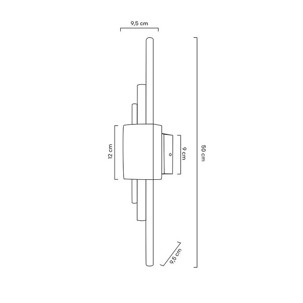 Lampa ścienna EVANS czarna / złota - Moosee